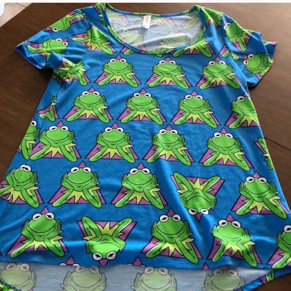 LuLaRoe Kermit the frog blouse